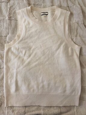 J. Crew Cream cashmere Sleeveless shell